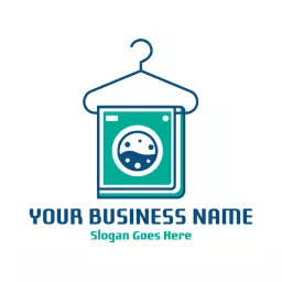 Fresh Blue and Green Laundry Services for Your Convenience Logo Template