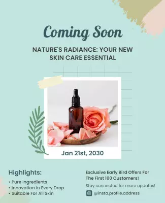 Fresh Botanical Skin Care Product Launch Poster Template