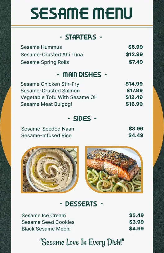 Fresh Catch of the Day with Flavorful Dishes Seafood Menu Template