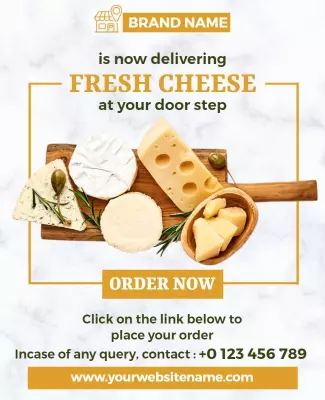 Fresh Cheese Delivery Promotion Flyer Template