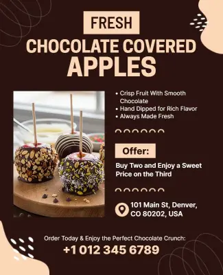 Fresh Chocolate Covered Apples Promotional Flyer Template