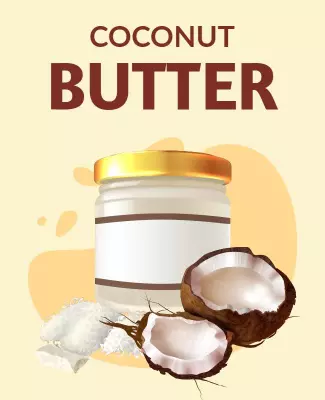 Fresh Creamy Coconut Butter Product Label Poster Template