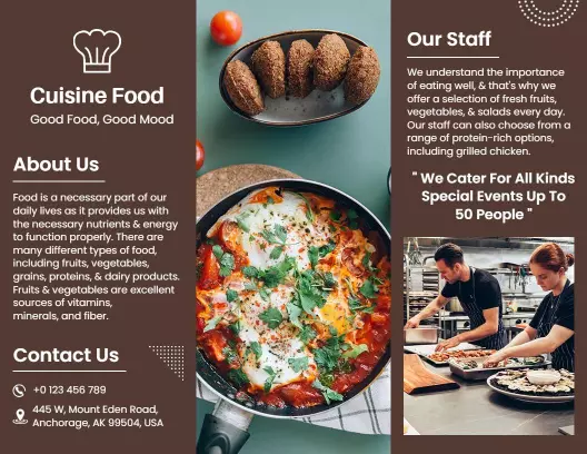 Fresh Cuisine Food Catering and Meal Preparation Brochure Template