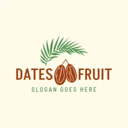 Fresh Dates and Palm Leaves Highlighting Healthy Eating Logo Template