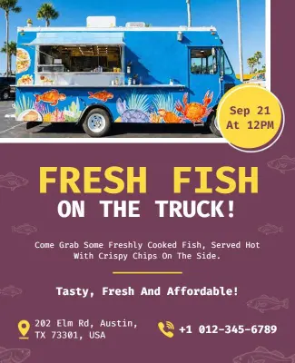Fresh Fish Food Truck Event Flyer Template