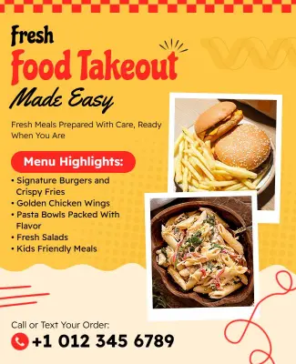 Fresh Food Takeout Promotion Flyer Template