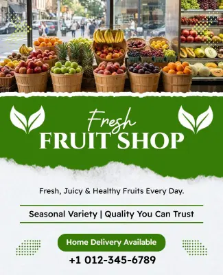 Fresh Fruit Shop Promotional Poster Template
