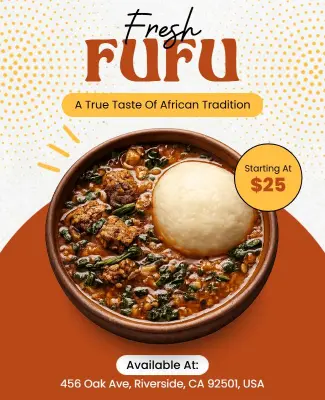 Fresh Fufu Special Offer Restaurant Flyer Template