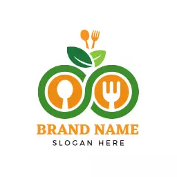Fresh Green and Orange Design Highlighting Food Culture Logo Template
