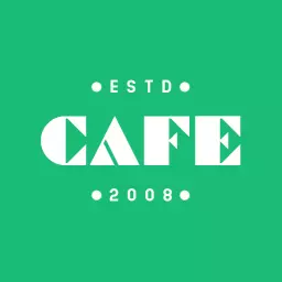Fresh Green and White Wordmark Design for a Cafe Logo Template