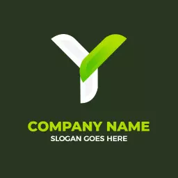 Fresh Green and White Y Letter Design for Your Brand Logo Template