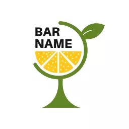 Fresh Green and Yellow Citrus Theme for Wine Bar Logo Template