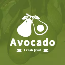 Fresh Green Avocado Design Showcasing Healthy Eating Logo Template