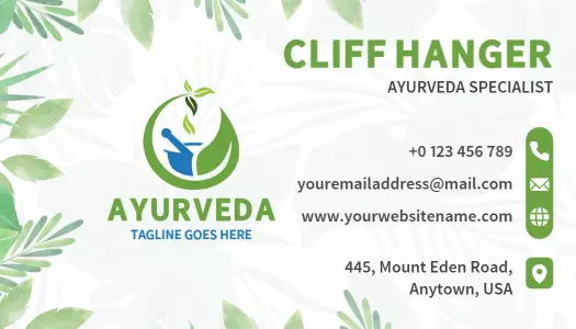 Fresh Green Ayurveda Specialist Visiting Card Template