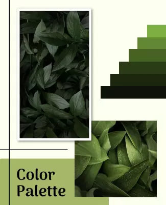 Fresh Green Botanical Color Palette Design Poster Template