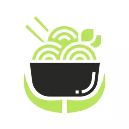 Fresh Green Bowl of Delicious Noodles for Catering Logo Template
