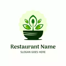 Fresh Green Bowl of Ingredients Represents Healthy Restaurant Logo Template