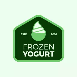 Fresh Green Design Showcasing Delicious Frozen Yogurt Logo Template