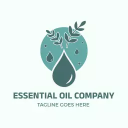 Fresh Green Design Showing Essential Oil Company Logo Template