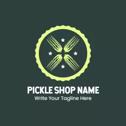 Fresh Green Dill Pickle Design Highlighting Flavorful Treats Logo Template
