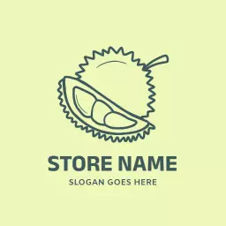 Fresh Green Durian Slice Design Showcasing Delicious Fruit Logo Template