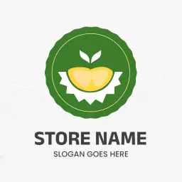 Fresh Green Durian Slice Invitation to Tasteful Delights Logo Template