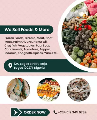 Fresh Green Grocery Food Products Sale Poster Template