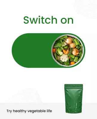 Fresh Green Healthy Vegetable Life Promotion Poster Template