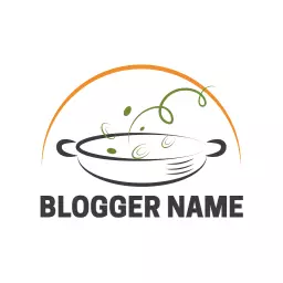 Fresh Green Herbs Sprouting from a Cooking Pot Logo Template
