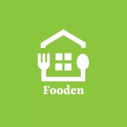Fresh Green House and Utensils Design for Restaurant Logo Template