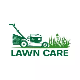Fresh Green Lawn Mower Cutting Grass for Lawn Care Logo Template