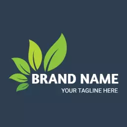 Fresh Green Leaf Elements in Nature-Inspired Gradient Logo Template