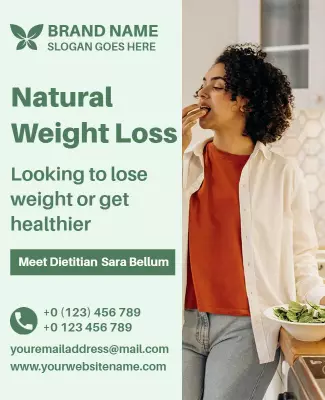 Fresh Green Natural Weight Loss Consultation Poster Template