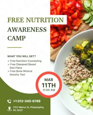 Fresh Green Nutrition Awareness Camp Free Event Poster Template