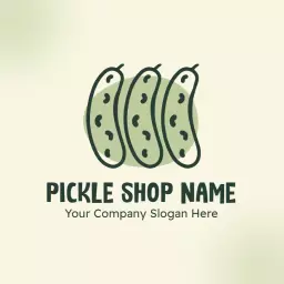 Fresh Green Pickles Deliciously Representing the Pickle Category Logo Template