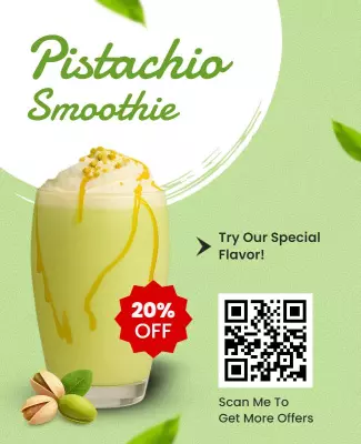 Fresh Green Pistachio Smoothie Promotion Poster Template