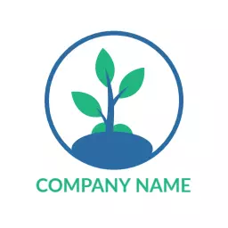 Fresh Green Plant Growing in Soil Symbolizing Environment Logo Template