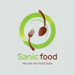 Fresh Green Plate Design Featuring Culinary Tools Restaurant Logo Template