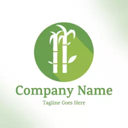 Fresh Green Sugarcane Design Representing Sustainable Agriculture Logo Template