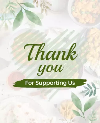 Fresh Green Thank You for Supporting Us Poster Template