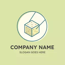 Fresh Green Tofu Cube Design Representing Healthy Eating Logo Template