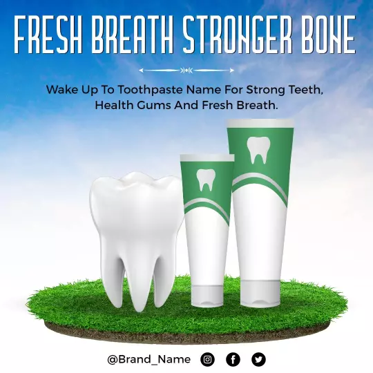 Fresh Green Toothpaste for Strong Teeth and Healthy Gums Ad Template