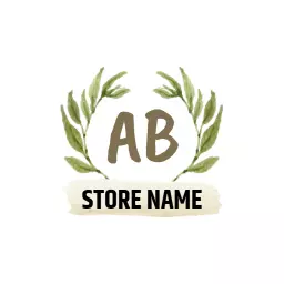 Fresh Greenery and Earthy Tones in Watercolor Logo Template