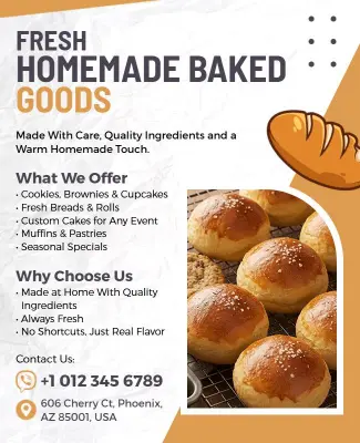 Fresh Homemade Baked Goods Promotion Flyer Template