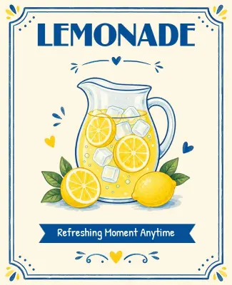 Fresh Lemonade Drink Promotion Poster Template