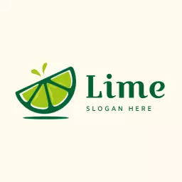 Fresh Lime Slice Illustrating Healthy Lifestyle Logo Template