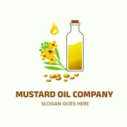 Fresh Mustard Oil Extraction Featuring Natural Ingredients Logo Template