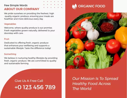 Fresh Organic Food Quality Produce and Sustainability Brochure Template