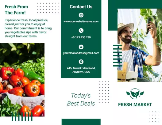 Fresh Organic Produce Farm Market Deals Brochure Template