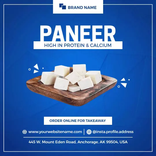 Fresh Paneer Promotion with High Protein and Calcium Ad Template